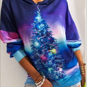Christmas Print Forest Long Sleeves Christmas Sweatshirt